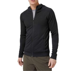Lululemon Black Engineered Warmth Hoodie Size Large Wool Blend Zip Sweatshirt
